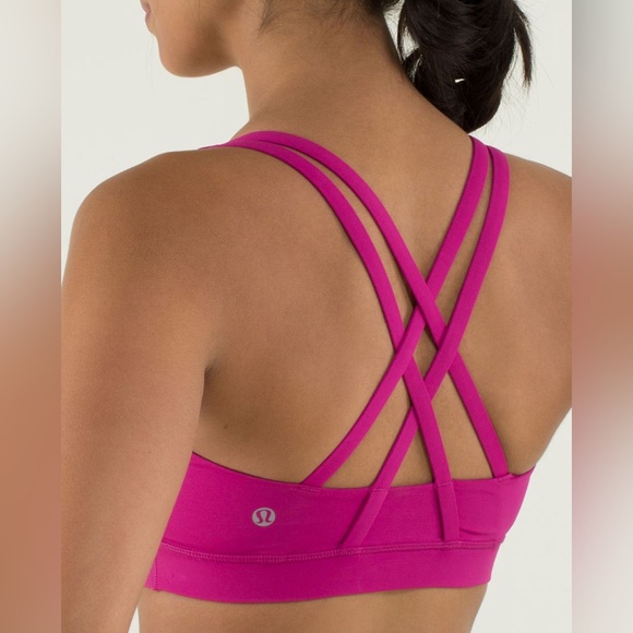 Lululemon Energy Bra Women's Size 4 US Dark Pink Sports Bra Medium Support - Picture 5 of 8